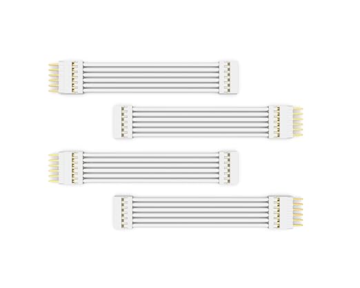 Litcessory Flexible Corner Connector for Philips Hue V3/WiZ Lightstrip | Standard 6-Pin, 2in, 4 Pack, White. Not compatible with Flux.