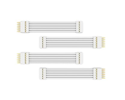 Litcessory Flexible Corner Connector for Philips Hue V3/WiZ Lightstrip | Standard 6-Pin, 2in, 4 Pack, White. Not compatible with Flux.