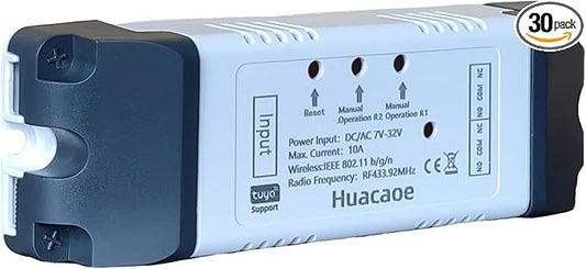 Tuya 2 Channel Updated USB 5V/DC/AC 7-32V, Momentary Inching Self-Locking Relay Module,Tuya App Remote Control,WiFi RF Bluetooth Switch Module,Dry Contact,Compatible with Alexa Goolge Home