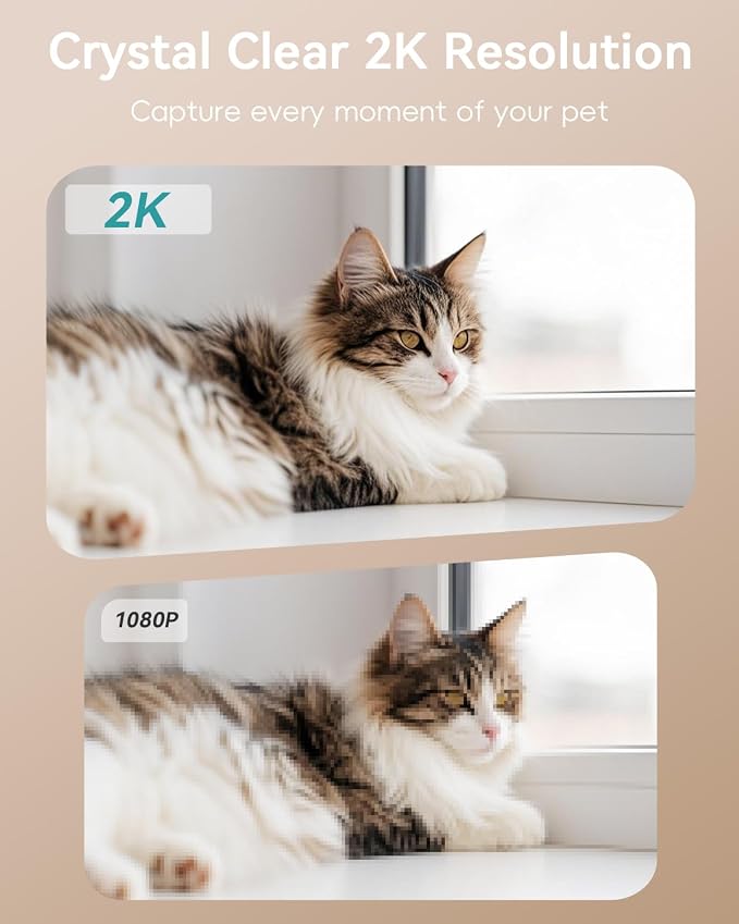 ZUMIMALL Pet Camera with Laser Toy, 2K WiFi Dog Cat Camera with Phone App