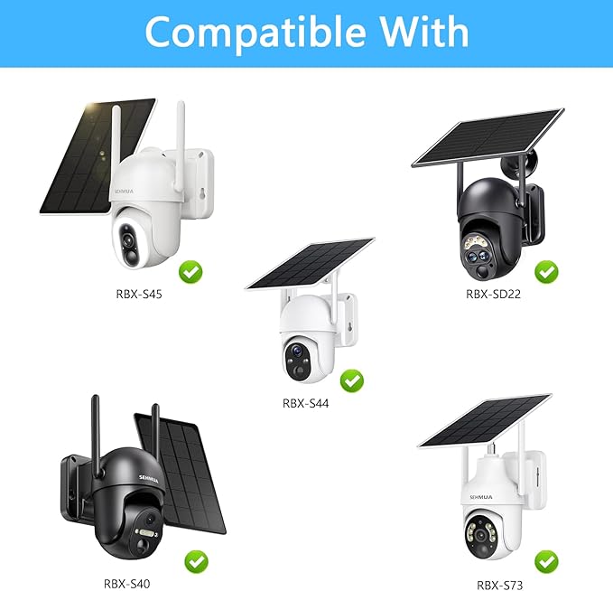 Corner Mount Compatible with SEHMUA Solar Security Cameras (RBX-S45/ RBX-S44/RBX-S40/RBX-S73/RBX-SD22) and Reolink Argus PT 3MP/4MP/5MP/2K, 4K/8MP, Reolink Go PT Ultra Camera（White）