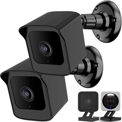 PEF Mount for All-New Wyze Cam V4/Cam V3, Weatherproof Protective Cover and 360 Degree Adjustable Wall Mount Solid Housing for Wyze V4 and V3 Outdoor Indoor Smart Home Camera System (Black, 2 Pack)