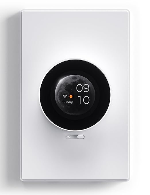 ELEGRP WiFi Smart Rotary Triac Dimmer with 1.8 inch TFT Display Screen, Single Pole, Needs Neutral Wire, 2.4GHz Wi-Fi, Compatible with Alexa and Google Home, No Hub Required, UL Listed, 1 Pack, White