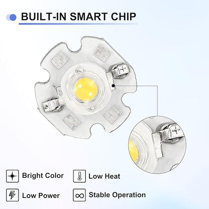 High Power LED Chip Bulb 5 Pcs- Neutral White 4000K 600-700mA LED Light with Heatsink Aluminum Base Bulb Lamp Super Bright Intensity COB Light for Home Studio Show DIY Project
