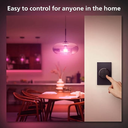 Philips Hue Wall Tap Dial Light Switch, Portable, Black - 1 Pack - Requires Lights and Bridge - Smart Home - Easy, No-Wire Installation