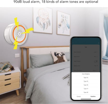 Walfront Smart Security Alarm Wireless Home Alarm System with 90dB Siren 18 Tones APP Control 2.4GHz for Burglar Door Sensor Motion Detector (for ZigBee)