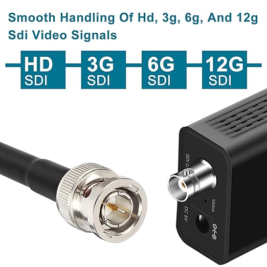 XRDS -RF 12G SDI Cables 1FT, SDI Video Cable 3G/6G/12G 75ohm BNC Male Cable Supports HD-SDI/3G/6G-SDI/4K for Video Security Camera SDI Converter