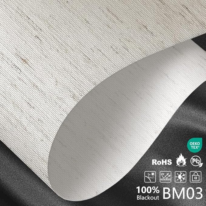 Motorized Blackout Roller Shades with Remote – Smart Blinds for Bedroom, Alexa Google Home Siri, Matter Compatible, Custom Electric Window Shades, Cordless Rechargeable