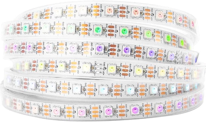 BTF-LIGHTING WS2812B IC RGB LED Strip,UL Listed,Pure Gold Wires,DC5V 16.4FT 300LED 5050SMD,Individually Addressable,Flexible for DIY Chasing Full Color Project,IP67(No Adapter or Controller)