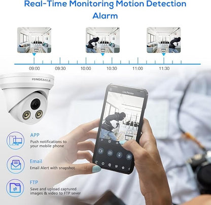 PANOEAGLE 5MP Full Color PoE IP Camera, Compatible with Hik-Vision 5MP POE Security Turret Camera with F1.0 Large Aperture,Human/Vehicle Detection,2.8mm Lens,Built-in Mic,98ft Color Night Vision,IP67
