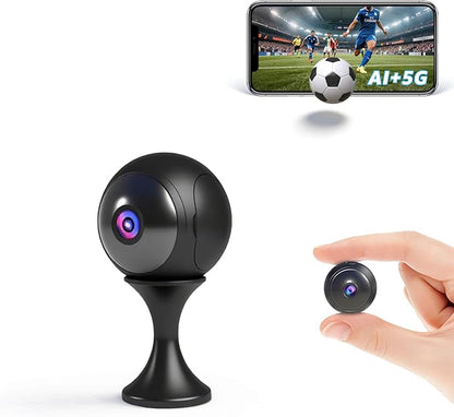 2026 Upgraded Indoor Camera Wireless-4K Mini Nanny Cam Spy Hidden Camera,Dual-Band WiFi(2.4G&5G),AI Motion Detection,Night Vision,Local Cloud Storage Security Camera for Baby,Pet Monitoring-Video Only