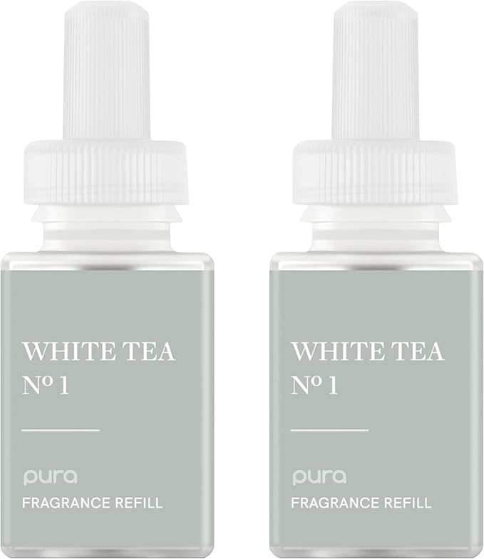 PuraHome Scent Refill - Smart Air Diffuser - Up to 120-Hours of Luxury Fragrance per Refill - Home Essential - Clean & Safe Diffuser Fragrance - 2 Pack, White Tea No. 1