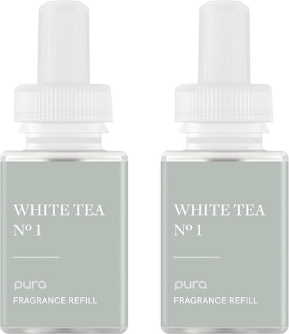 PuraHome Scent Refill - Smart Air Diffuser - Up to 120-Hours of Luxury Fragrance per Refill - Home Essential - Clean & Safe Diffuser Fragrance - 2 Pack, White Tea No. 1