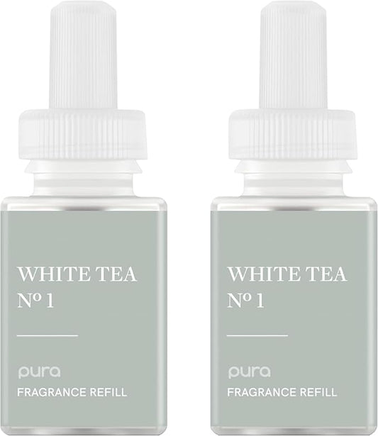 PuraHome Scent Refill - Smart Air Diffuser - Up to 120-Hours of Luxury Fragrance per Refill - Home Essential - Clean & Safe Diffuser Fragrance - 2 Pack, White Tea No. 1