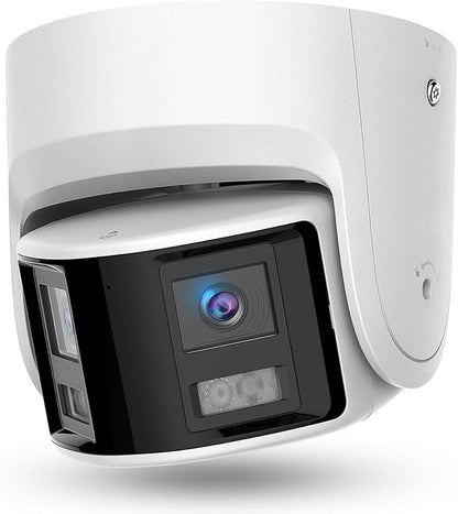 Acusense 8MP Dual Lens PoE IP Camera Outdoor Work with Ⲏіkconnect/ iVMS4200/ Guarding Vision, 180 Degree Panoramic Wide Angle, Smart IR & White Light Night Vision, Metal Casing IP Ethernet Cameras