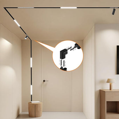 90-Degree Corner Connector for 4-Wire Magnetic Track | Aluminum Alloy Vertical Shape Joint, Recessed Rail for LED Track Light, ONLY Compatible Rails, ETL Certificate