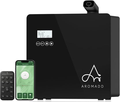 2026 Upgraded 3500 Sq.Ft HVAC Scent Diffuser for Home | Smart Whole House Waterless Diffuser with App & Remote Control, Hotel Collection Diffuser, Cold Air Tech, 600mL, Black