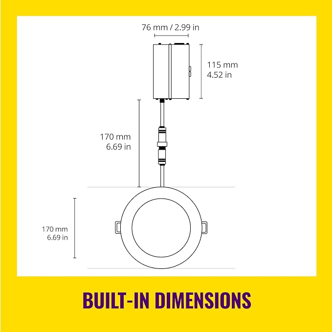 WiZ Connected 6-inch Slim Color Downlight - Pack of 4-2200K-6500K - Indoor - Connects to Your Existing Wi-Fi - Control with Voice or App - Matter Compatible