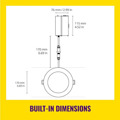 WiZ Connected 6-inch Slim Color Downlight - Pack of 4-2200K-6500K - Indoor - Connects to Your Existing Wi-Fi - Control with Voice or App - Matter Compatible