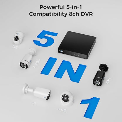 Hiseeu 3K Wired Outdoor Security Camera System with Audio,Smart Dual Light,5MP 8CH Surveillance DVR,8X5MP CCTV Cameras & 1TB Hard Drive,AI Human/Vehicle Detection,Smart Playback for Home Security