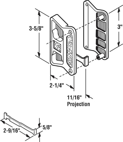 Prime-Line A 168 Black Plastic, Sliding Screen Door Latch and Pull, fits Superior (Single Pack), Black