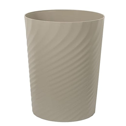 UUJOLY Plastic Small Trash Can Wastebasket, Garbage Container Basket for Bathrooms, Laundry Room, Kitchens, Offices, Kids Rooms, Dorms, (Khaki, 1.8 Gallon)