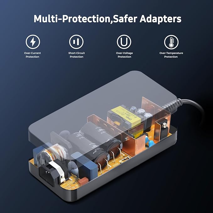 48V NVR System RLN8-410 Adapter for Lorex 4K 8ch NVR 1HDD 8PoE N841A8-Z NR818-N, Reolink RLN8-410 16CH PoE Network Video Recorder, LNR110 LNR118 Q-See QT874 QC8016 Switch Injector Power Cord