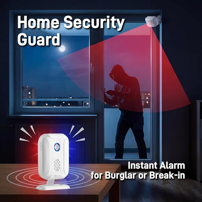 HENDUN Add -on Motion Sensor, Extra Transmitter for Receiver, Wireless Door Chime PIR Detector, Sensor Alarm, Shop Visitor Chime for Shopkeeper