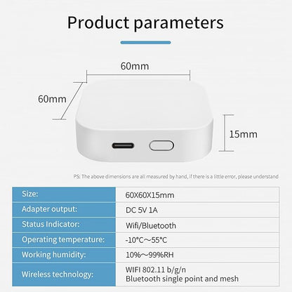 Bluetooth SIG Mesh Wireless Hub Gateway, 2.4GHz WiFi Required, Compatible with Alexa, Google Home, IFTTT, Works with Tuya/Smartlife APP, Smart Bridge for Home Automation Devices