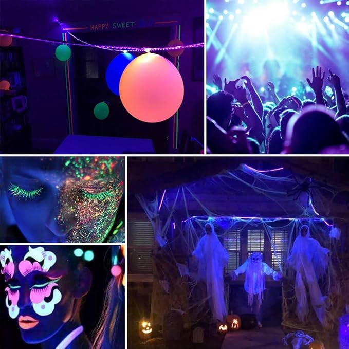 LED UV Black Light Strip Kit, Ultraviolet 16.4FT/5M 3528 300LEDs, 395nm-405nm Blacklight for DJ Bar Club Party Decor Night Fishing with 12V Power Supply