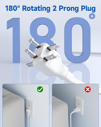 US to Japan Adapter, meta-ant 2 Prong to 3 Prong Outlet Adapter with 3 Outlets & 4 USB(2 USB-C), 5FT Extension Cord, 180 Rotating Flat Plug 1875W, Type A Plug Adapter for USA to Japanese China Canada