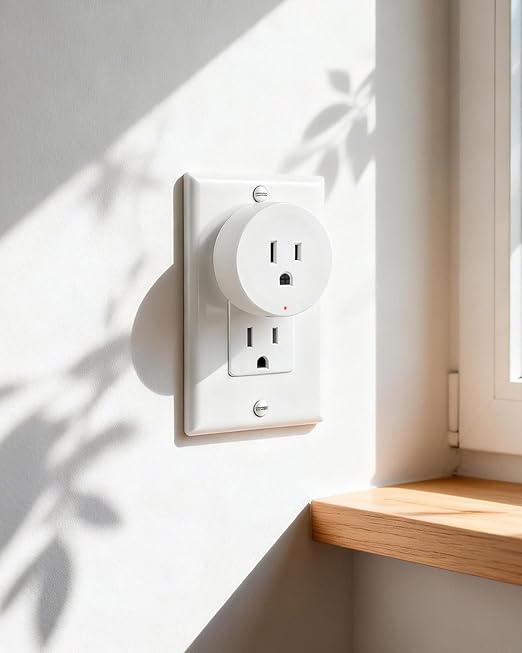 NineLeaf Wireless Remote Outlet Switch,Remote Lamp Switch,On Off Light Plug Decorator Switches Wall Mounted, 500FT, 15A/1500W, TUV List,Programmable, No Wiring,Lamp,Fans,Household Appliances