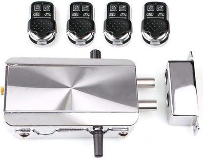 Remote Control Door Lock, Smart Wireless Anti-Theft Lock, Keyless Entry Lock, Intelligent Home Door Lock with 4 Remote Control for Home/Hotel/Apartment