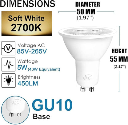 ILC GU10 LED Light Bulb 40 Watt Equivalent Color Changing 12 Colors 5W Dimmable Warm White 2700K RGB LED Light Bulbs with Remote Control (Pack of 8)