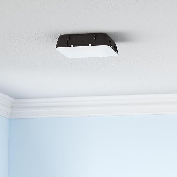 Lithonia Lighting 10" Square Canopy LED Outdoor Ceiling Light, Dusk-to-Dawn Photocell and Motion Sensor Outdoor Lights, Adjustable Brightness and Switchable Color Temperature, Wet Rated, Dark Bronze