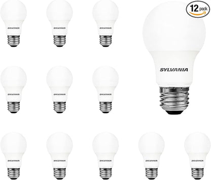 Sylvania LED A19 Light Bulb, 60W = 8.5W, Non-Dimmable, Frosted Finish, 800 Lumens, 2700K, Soft White (74469) (Pack of 1, 12 Count Total)