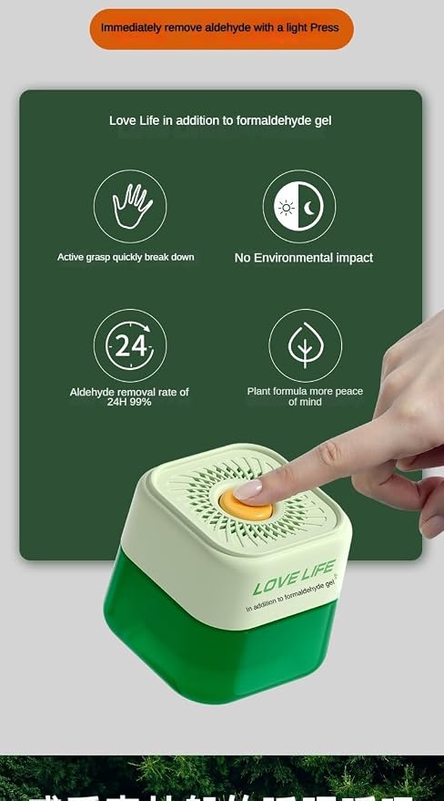 Plant-Based Formaldehyde Remover Kit | 24h Fast-Acting, 90-Day Long-Lasting, One-Click Activation, No Electricity, Safe for Baby, with Test Kit & Activated Carbon for Home, Closet, Bedroom