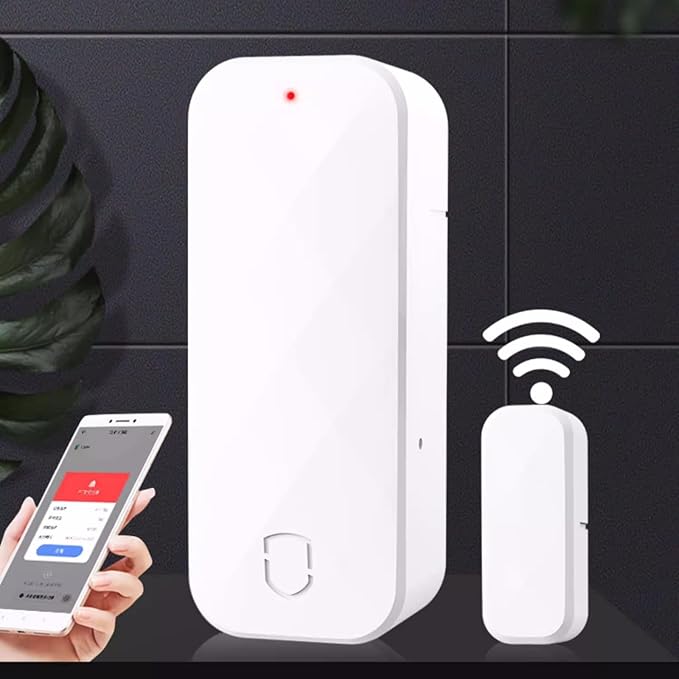 Door and Window Sensors WiFi,Smart Door Open/Closed Detectors for Home Security,Compatible with Alexa Google Home 1pack(Battery Included)