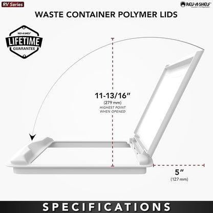 Rev-A-Shelf 50 Qt Under Sink Garbage Can Lid for Base Kitchen and Bathroom Cabinet, Replacement Plastic Trash Bin Lid Only, Silver, RV-50-LID-17-1-40