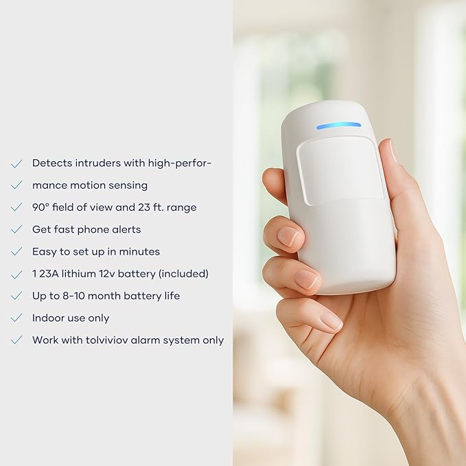 tolviviov Motion Sensor - Compatible with tolviviov Home Alarm System-HUB Needed