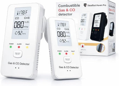 2026 New Steadfast Haven Pro Detector,4-in-1 Plug in Detector with HD Digital Display, for Home, Kitchens, Hotel (2Pcs*White)