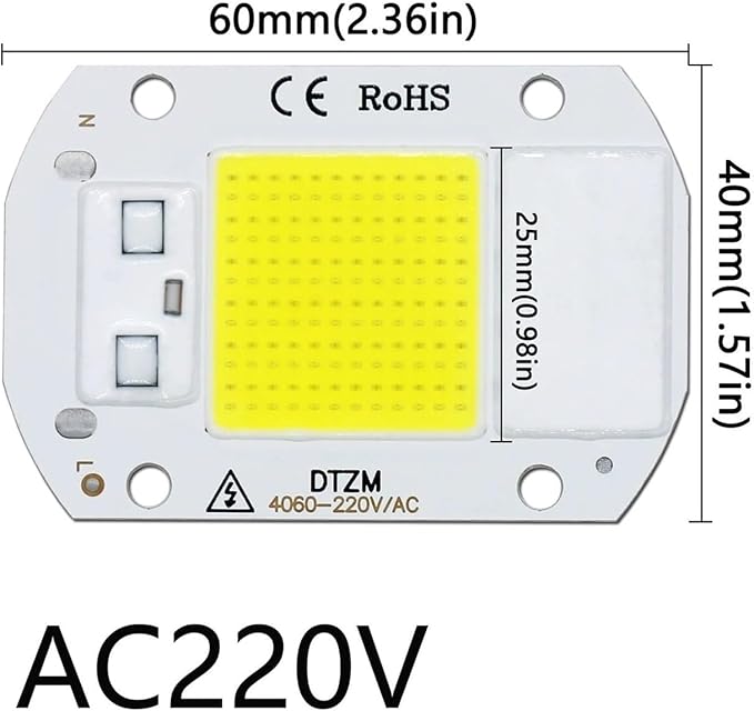 5pcs A Lot 50W AC220V LED COB Chip Engine Smart IC Chips for DIY LED Floodlight Spotlight Lamp(White 6000-6500K)
