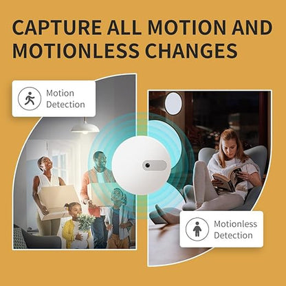Human Presence Sensor ES1,Smart Motion Sensor with 24G mmWave Radar,Occupancy Sensor Requires Tuya Zigbee Hub for Home Security and Automation,Compatible with Alexa,Smart Life,Z2MQTT,ZHA