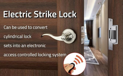 Smart Door Access Control System with Fail Secure Electric Strike Lock, WiFi & Tuya App Remote Unlock, Waterproof Keypad Reader (ID & IC Card), Power Supply, Exit Button, Doorbell & Remote Controls