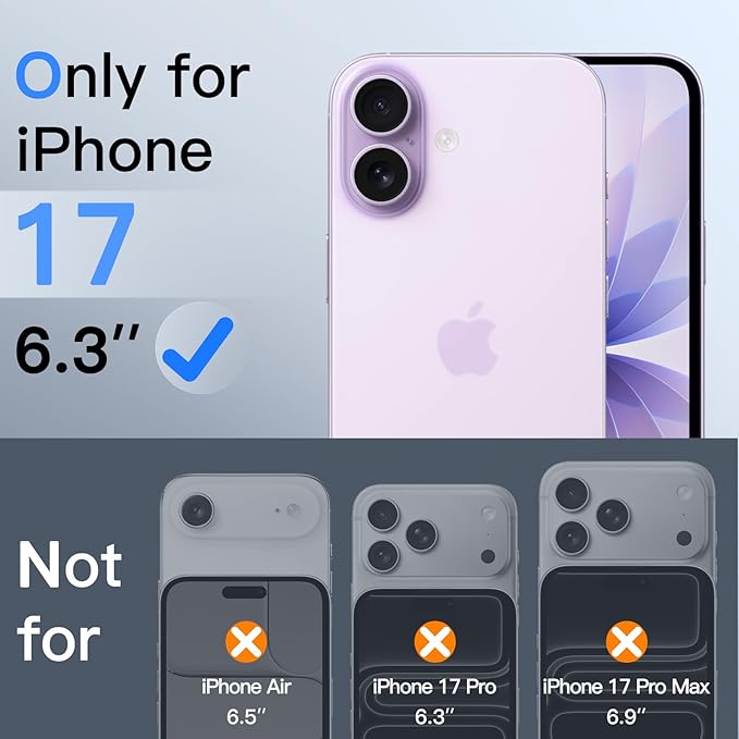 JETech Privacy Screen Protector for iPhone 17 6.3-Inch, Anti-Spy Tempered Glass Film with Easy Installation Tool, 2-Pack