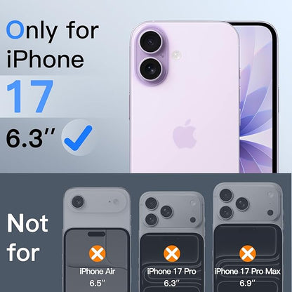 JETech 360 Degree Privacy Screen Protector for iPhone 17 6.3-Inch, 4-Way Anti-Spy Tempered Glass Film with Easy Installation Tool, 2-Pack