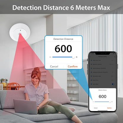 Haozee Human Presence Sensor Light Switch,Zigbee Millimeter Wave Presence Sensor,Auto-On/Auto-Off Smart Motion Sensor Light Switch AC95-250V,Requires TUYA HUB,Support Zigbee2mqtt Home Assistant
