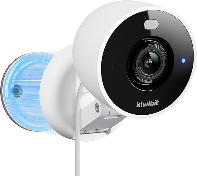 Kiwibit 2K Security Camera Indoor/Outdoor, Magnetic Wired Cameras for Home Security, Pet Camera, Baby Monitor, AI Detection, Color Night Vision, 2.4GHz WiFi, SD & Cloud Storage, Works with Alexa