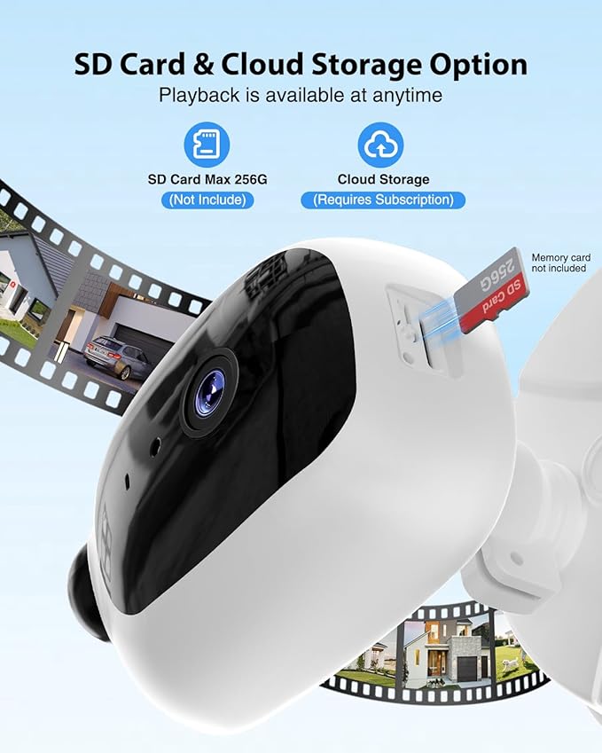 6500LM Floodlight Camera Hardwired, 2K HD Security Camera Outdoor with Motion-Activated, Color Night Vision, 24/7 Recording, 2-Way Audio, 2.4G WiFi, Built-in Siren, Works with Alexa & Google