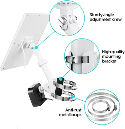 Wasserstein 2-in-1 Universal Pole Mount for Camera & Solar Panel Compatible with Wyze, Blink, Ring, Arlo, Eufy Camera (White)